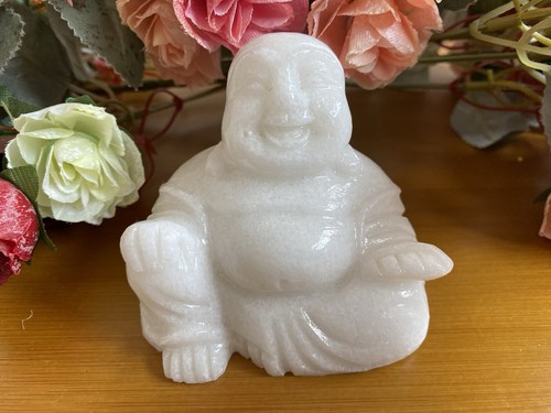 White marble maitreya - maitreya, laughing
