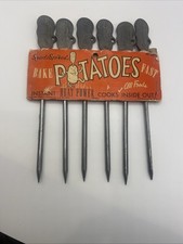 Vintage Baked Potato Stud Spikes  Set Of 6 1950s Kitchen Collectable Quirky Cute