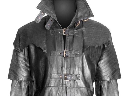 Mens real cow leather coat - cow,