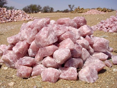 Genuine rose quartz rough - quartz,
