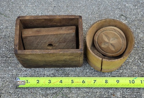 Antique wooden butter mold - wooden,