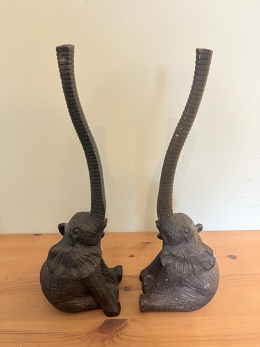 Metal elephant pair - metal, of