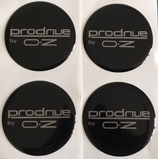 ALLOY WHEEL PFF7 GT1 PRODRIVE OZ DOMED CENTRE CAP STICKERS X4 BLACK SILVER 50mm