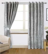 Silver CRUSHED VELVET Curtains