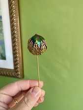Vintage hat stick pin green - vintage,
