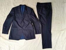 Vintage Gieves Hawkes Suit Mens 40R Dark Blue Wool Slim Fit Savile Row UK40