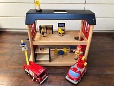 Kids Wooden Toy Fire Station