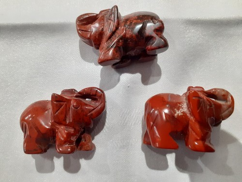 Red jasper elephant carving - red,