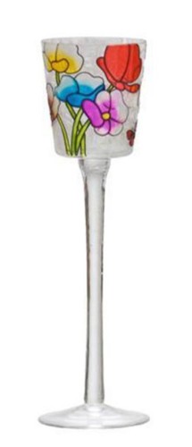 Pair ofhand painted stemmed - pair, ofhand-painted
