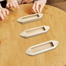 3 Pieces Wooden Boat Nautical Fishing Canoe Decorative DIY Projects Unfinished