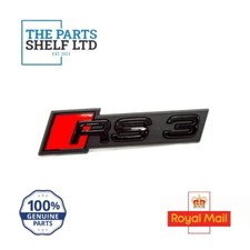 GENUINE AUDI RS3 17- FRONT BUMPER CENTER GRILL BLACK RS3 BADGE EMBLEM NEW