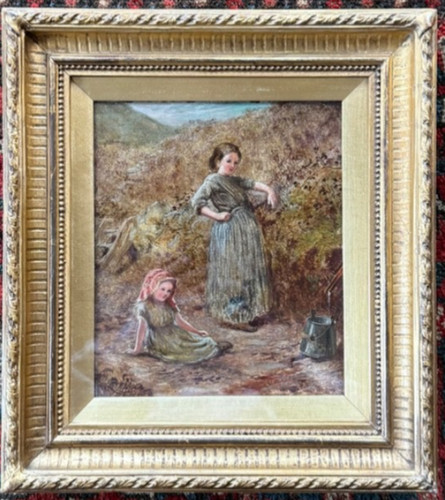 Small antique oil painting - small,