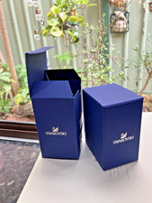 SWAROVSKI Box EMPTY 6cm X 10cm X 8cm AUTHENTIC Blue GIFT BOX Velvet Lining S/Cr