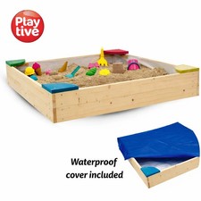 Wooden Sandpit With Seats &