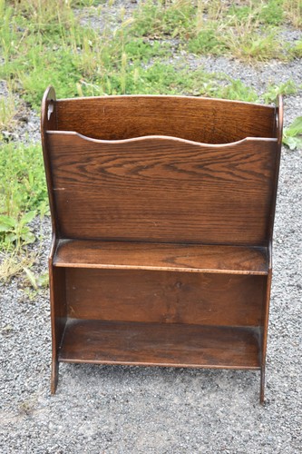 Antique oak magazine rack - magazine,