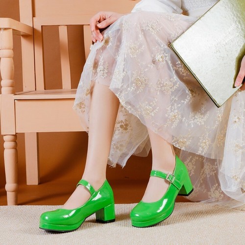 Women patent leather platform - leather,
