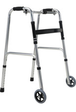 Foldable Walking Frame Support Walker W/ Wheel Lightweight Adjustable for Older