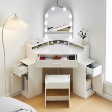 Corner Dressing Table with LED