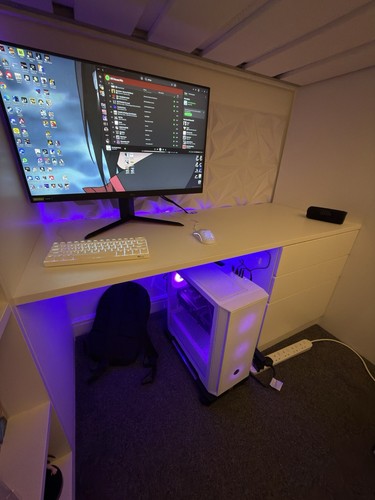 White ikea bunk bed - ikea, computer