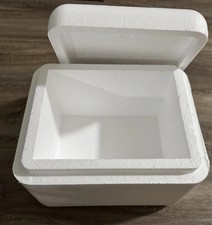 Insulated Styrofoam COOLER shipping box refrigerated cold cool 12x10x8” w ICE Pk