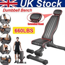 Weight Bench Adjust Foldable Strength Training Full Body Workout Incline Gym UK
