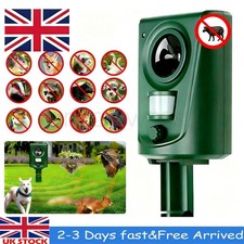 Battery Ultrasonic Garden Deterrent Repeller Animal Bird Cat Scarer Pest Fox Dog