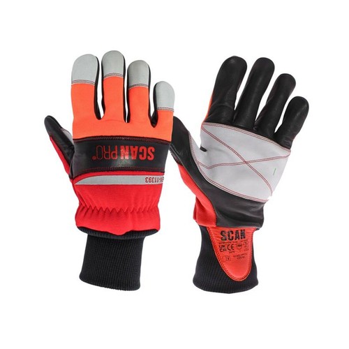 Scan chainsaw leather gloves - scan,