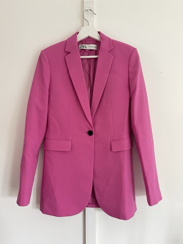 Zara pink tailored fit button - pink,