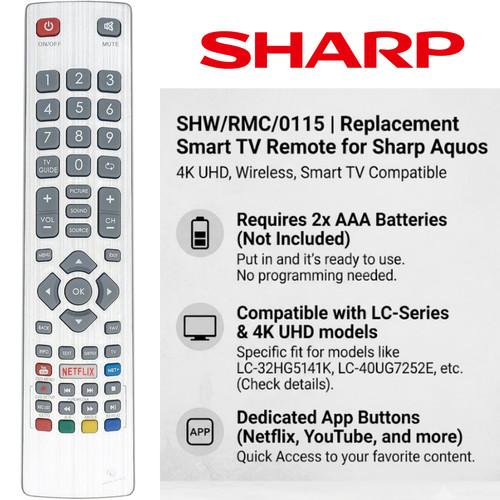 Sharp aquos smart remote - sharp,