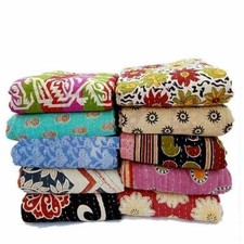 Wholesale Vintage Kantha Quilt Twin Reversible Patchwork Kantha Bedspread Quilt