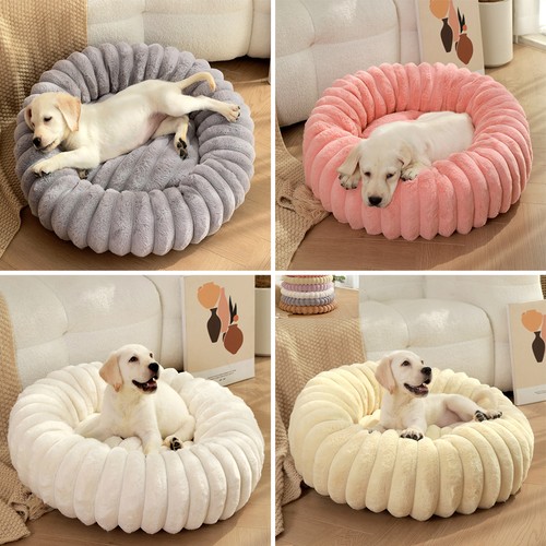 Fluffy donut dog bed - dog,