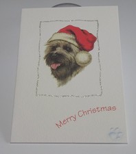 CAIRN TERRIER  GLITTERY CHRISTMAS CARD WITH A MERRY CHRISTMAS MESSAGE INSIDE