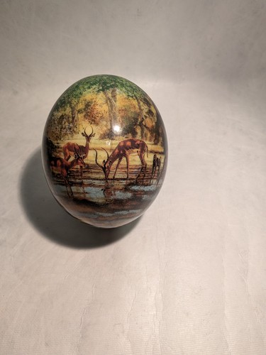 Ostrich egg artwork painted - artwork,