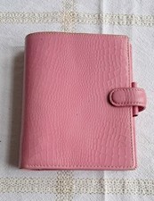 Rare Filofax Charity Leather Organiser Pocket Pink. Used. Patterned surface.