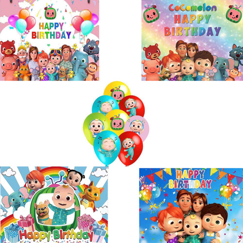 Cocomelon backdrop balloons - backdrop,