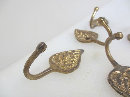 Vintage brass hooks old coat - vintage,