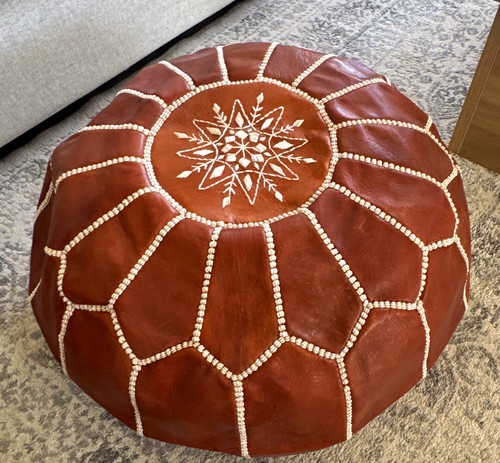 Handmade moroccan round brown - round,