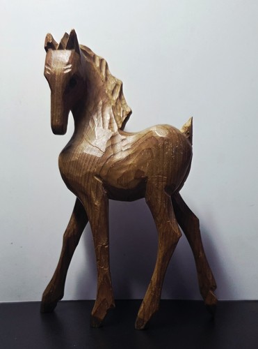 Hand carved wooden - carved, horse