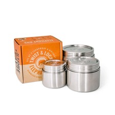 Elephant Box - Twist & Lock Food Canister Trio - Durable Stainless Steel NEW