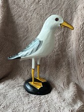 Wooden Seagull Carving - Hand Carved And Painted Seagull Bird Carving