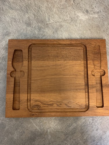 Vintage teak cheese serving - cheese,