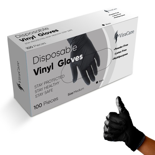 100 disposable gloves black - 100,