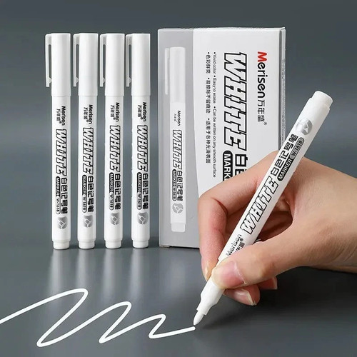 White permanent marker - permanent,