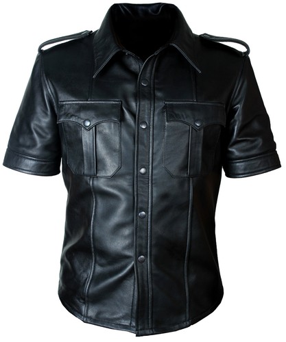 Mens real black sheep leather - black,