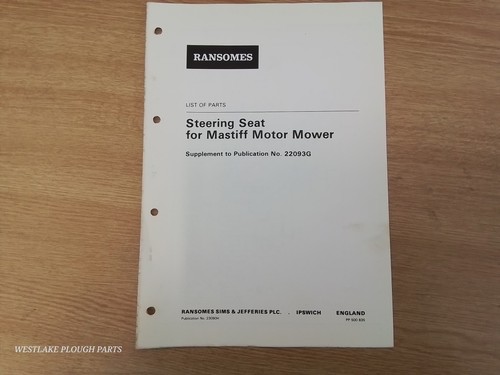 Ransomes parts list steering - ransomes,