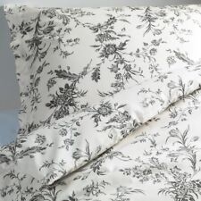 IKEA Duvet Cover & Pillowcase Set Grey Floral Pattern Quilt Covers - 100% Cotton