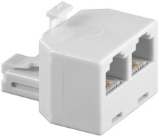 Phone Landline Adapter Occupancy 1:1, 2x RJ11 Female > RJ11 Male, White