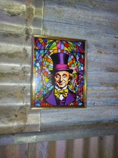 Willy Wonka Stained Glass Style Framed Art Print By Neon Nicho 