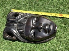 Vintage Hand Carved Wooden African Tribal Mask, Wall Hanging Decorative HEAVY