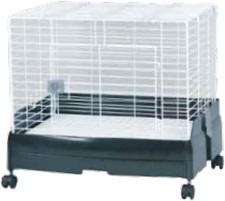 LillipHut Friends Cage – Rabbit Habitat Cage with Wheels, Removable Base - BLACK